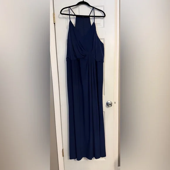 adalyn brocade high slit dress Blue Brocade Strapless Bridal Gown by Abby Lane 97274 – ABC Fashion